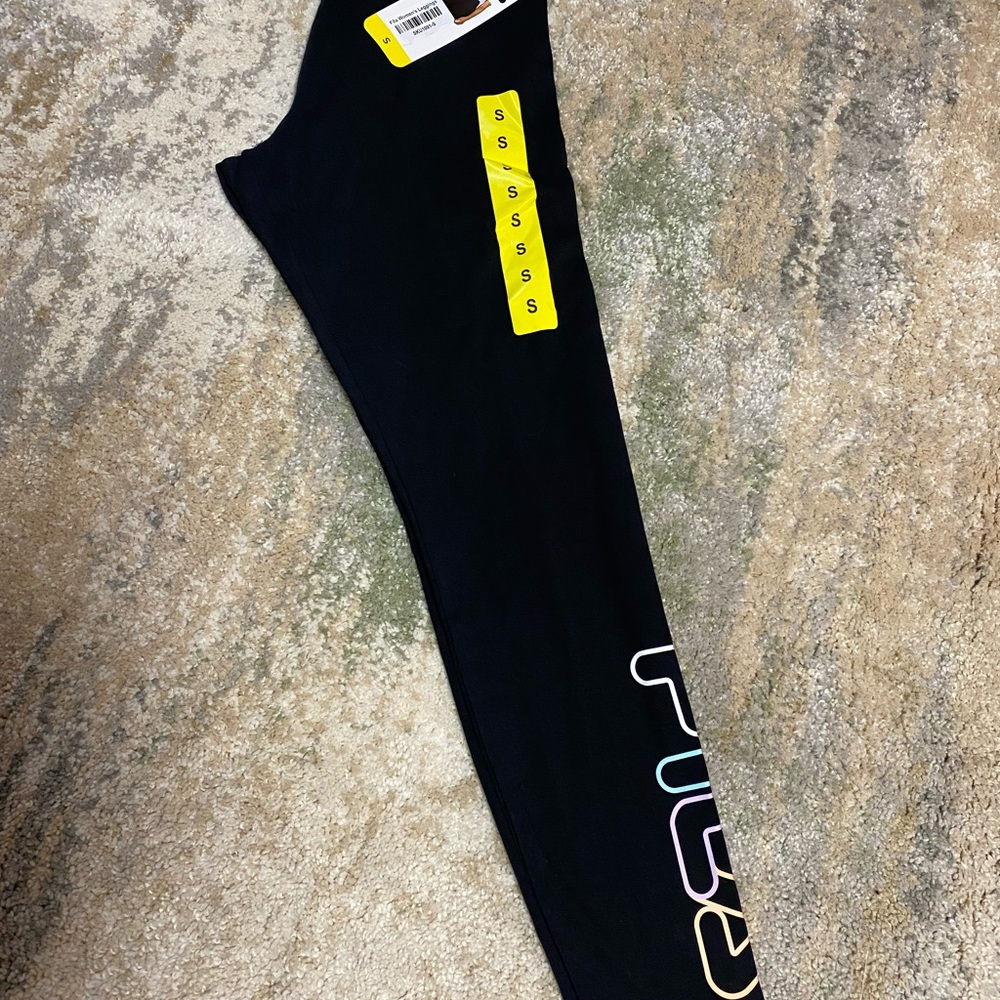 NEW! Women’s Fila workout yoga leggings black with logo